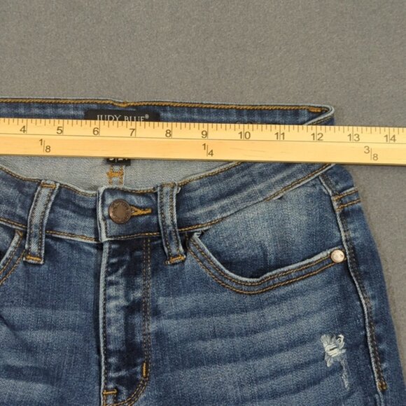 Judy Blue Jeans Women's 27 Blue Skinny Fit Denim Distressed - Picture 6 of 13